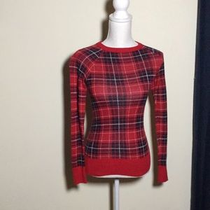 Merona Long Sleeved Plaid Sweater